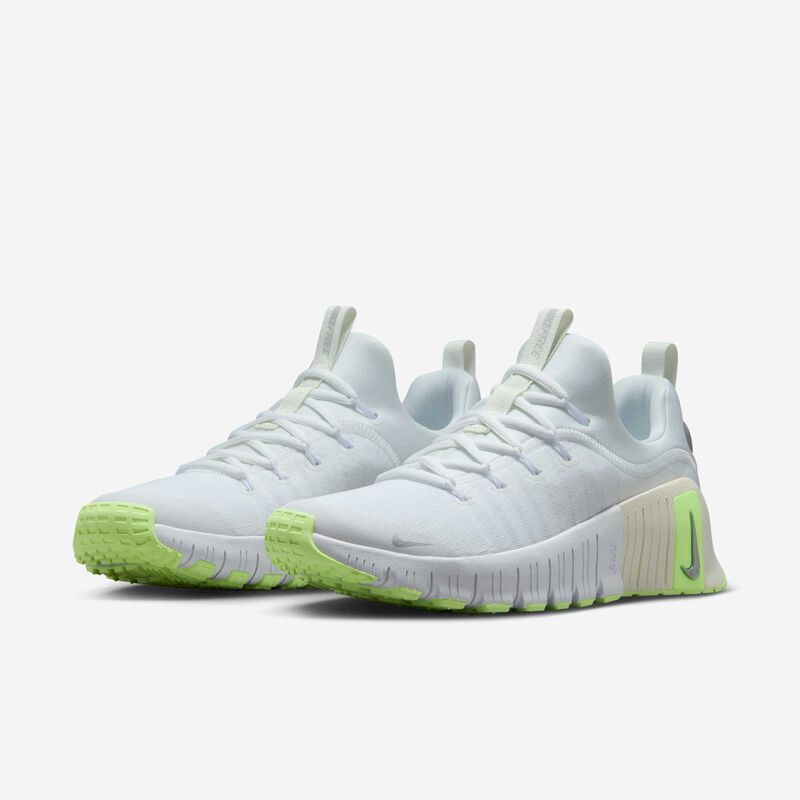 Nike Free Metcon 6, Blanco/Barely Volt/Sail/Plata metalizado, hi-res