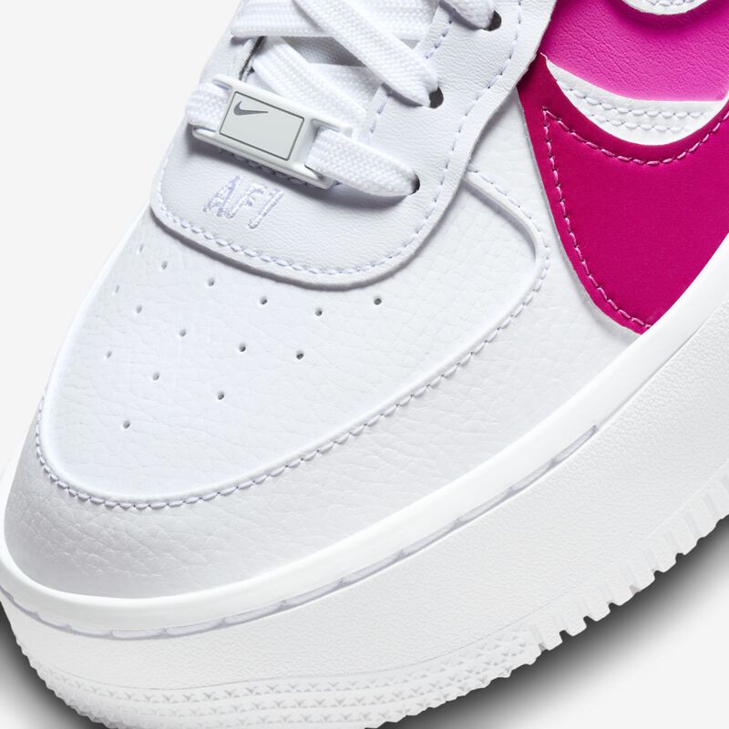 Nike Air Force 1 PLTAFORM, Blanco/Rojo espino/Rosa feroz, hi-res