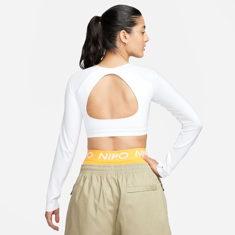 Nike Crop Polo, Blanco/Negro, hi-res