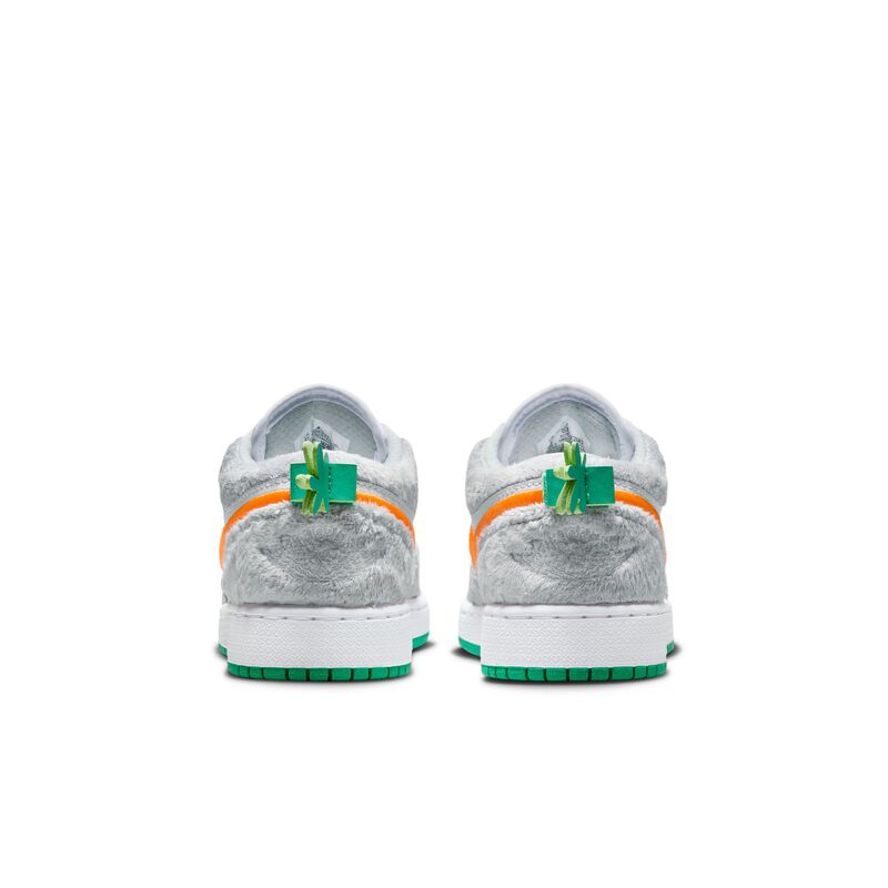 Air Jordan 1 Low SE, Gris humo claro/Blanco/Verde estadio/Naranja total, hi-res