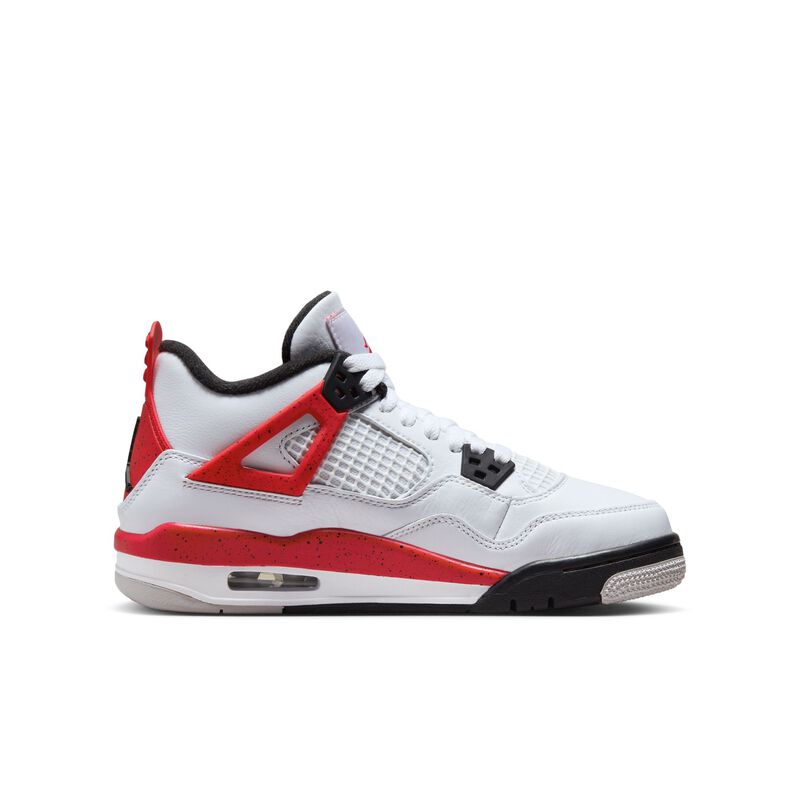 Air Jordan 4 Retro, Blanco/Rojo fuego-negro-gris neutro, hi-res