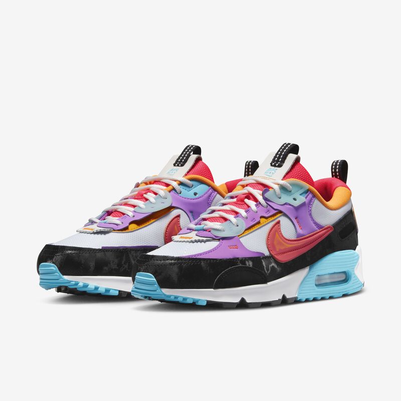Nike Air Max 90 Futura, Blanco/Sueño fucsia/Azul báltico/Carmesí brillante, hi-res