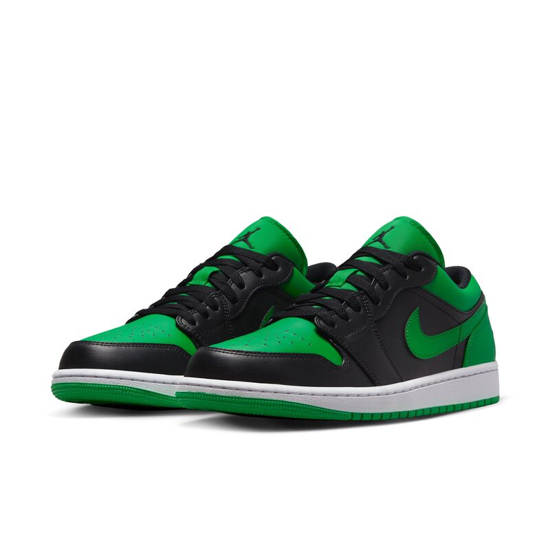 Air Jordan 1 Low, Negro/Verde suerte/Blanco/Negro, hi-res