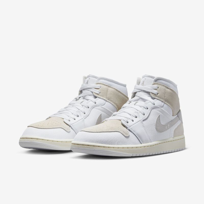 Air Jordan 1 Mid SE Craft, Blanco/Gris técnico/Vela/Marrón Orewood claro, hi-res