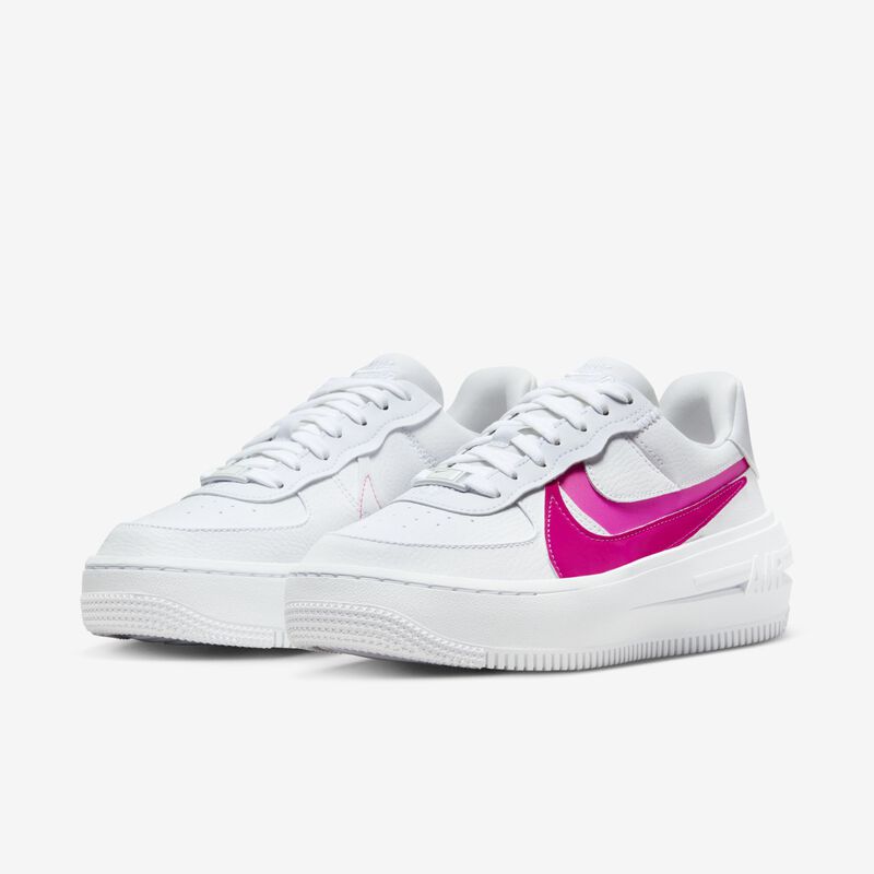 Nike Air Force 1 PLTAFORM, Blanco/Rojo espino/Rosa feroz, hi-res