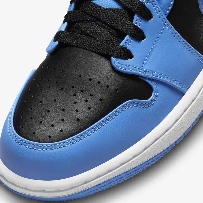 Air Jordan 1 Mid, Azul universitario/Blanco/Negro, hi-res