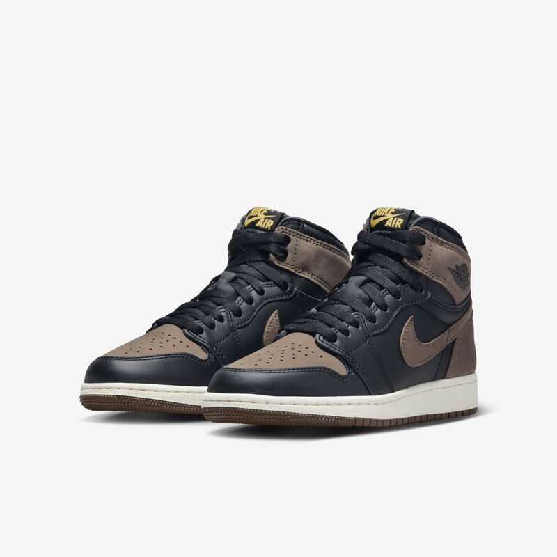 Air Jordan 1 High OG, Negro/Oro Metálico/Palomino/Vela, hi-res