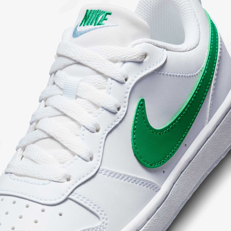 Nike Court Borough Low Recraft, Blanco/Verde Estadio-Gris Fútbol, hi-res