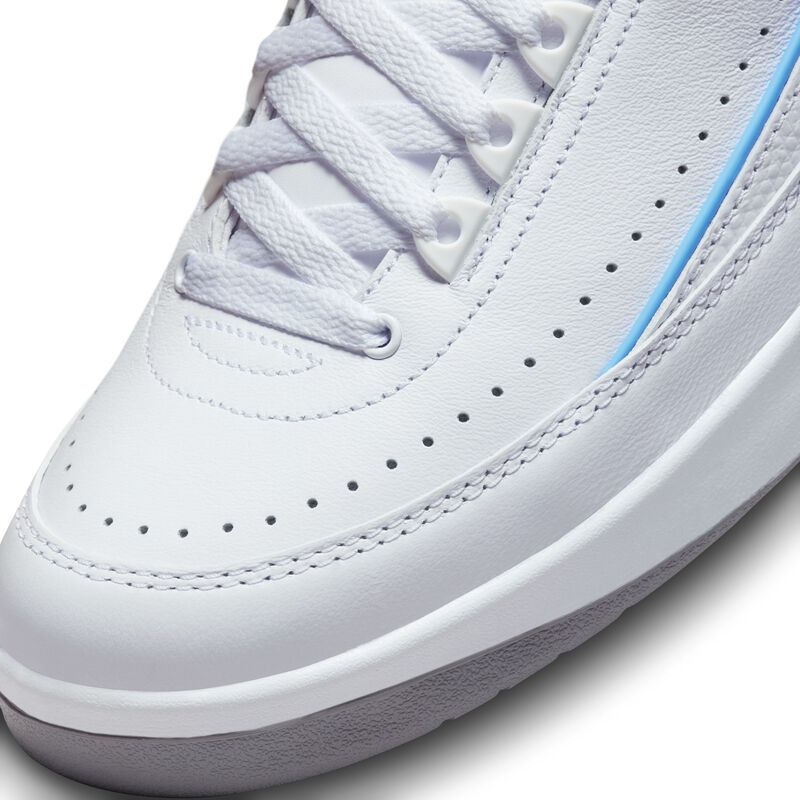 Air Jordan 2 Retro Low, Blanco/Gris cemento/Azul universitario, hi-res