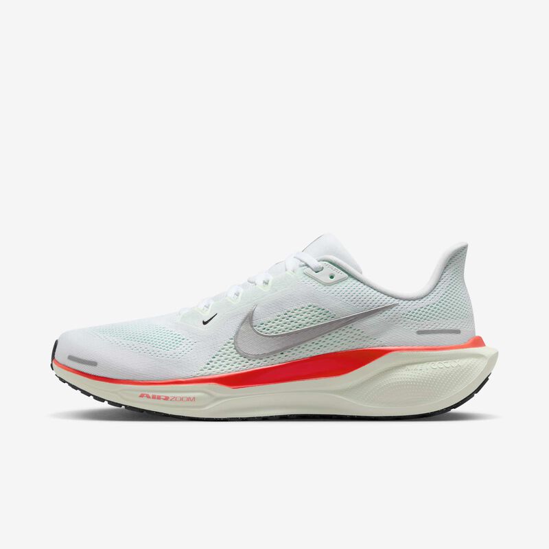 Nike Pegasus 41, Blanco/Barely Green/Carmesí brillante/Plata metalizado, hi-res