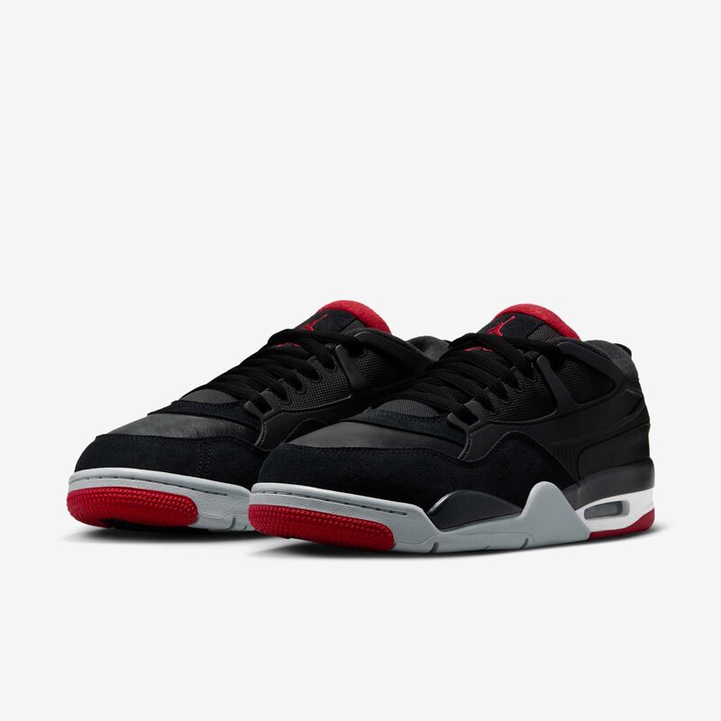 Air Jordan 4 RM, Negro/Gris Lobo/Blanco/Rojo Varsity, hi-res