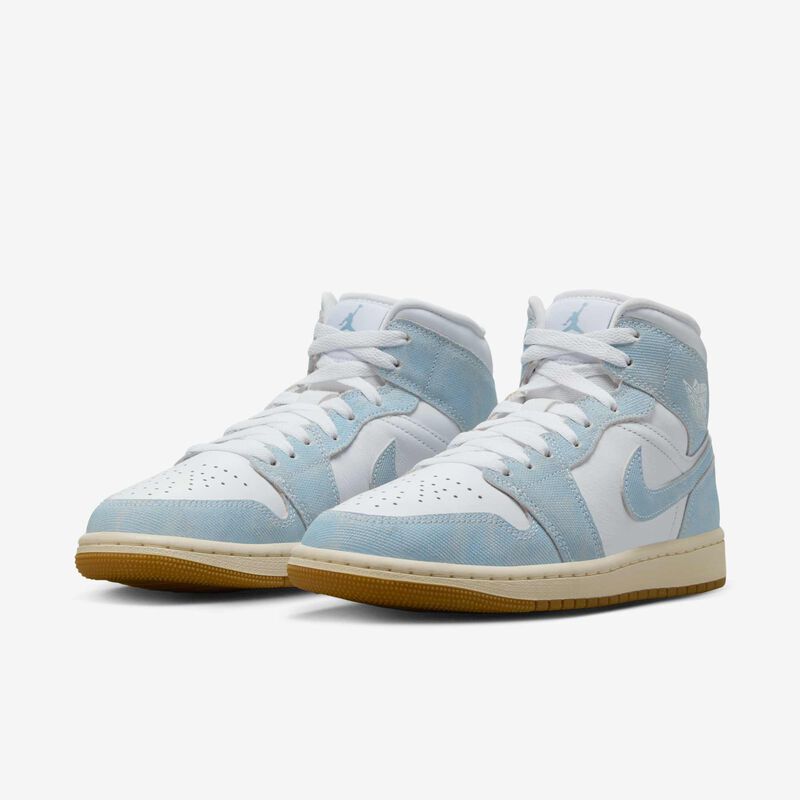 Air Jordan 1 Mid SE, Blanco/Vela/Marrón claro goma/Azul gastado, hi-res