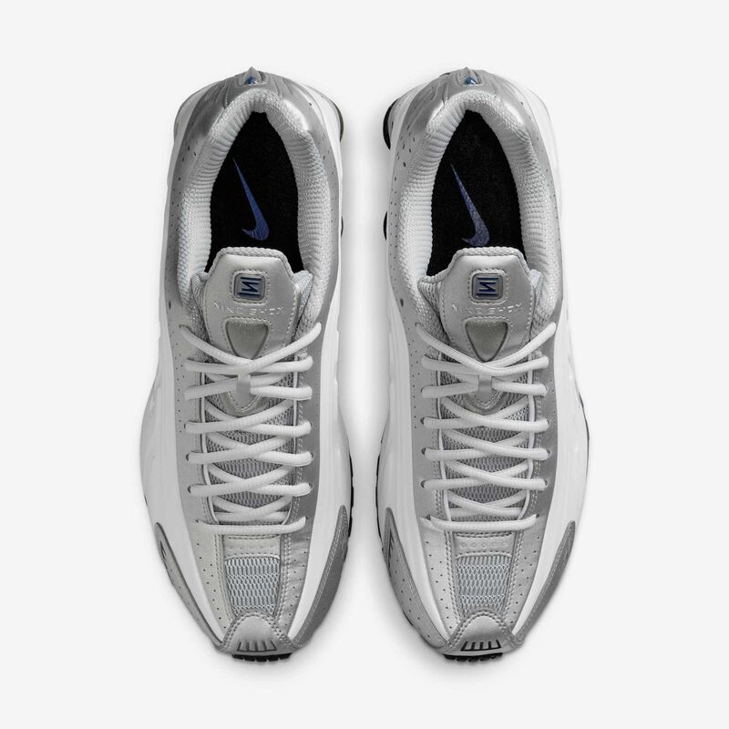 Nike Shox R4, Blanco/Blanco-Mtlc Plata-Azul Real Profundo-Negro, hi-res
