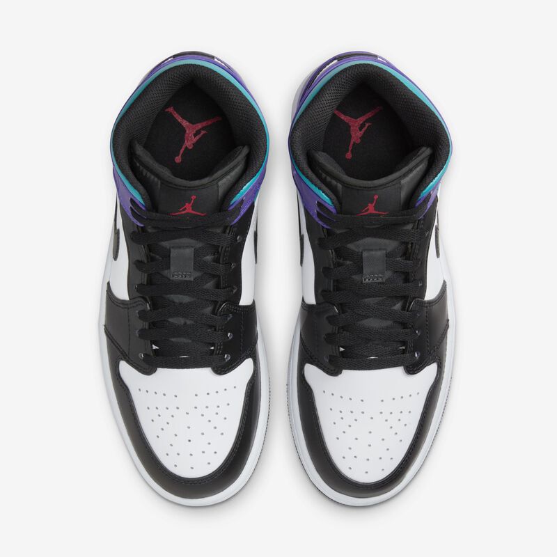 Air Jordan 1 Mid, Blanco/Concordia brillante/Rojo genuino/Negro, hi-res