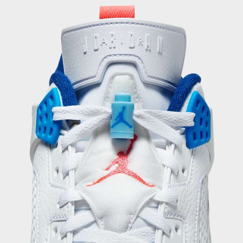 Jordan Spizike Low, Blanco/Lava Caliente-Platino Puro-Azul Vac&iacute;o-Azul Foto, hi-res