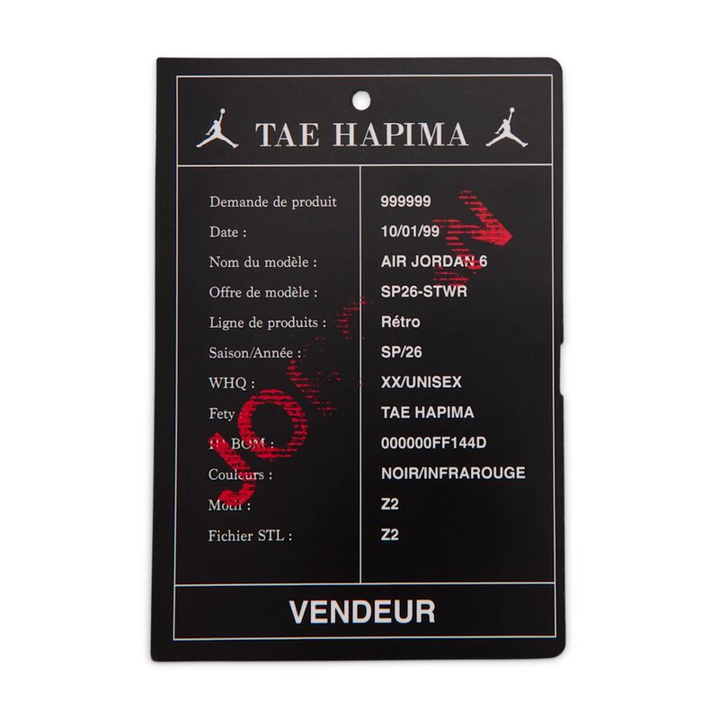 Zapatilla Air Jordan&nbsp;6 Retro "Infrared", Negro, hi-res