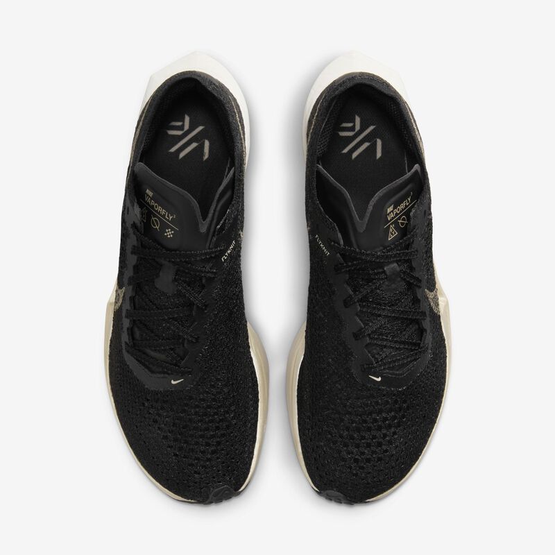 Nike Vaporfly 3, Negro/Negro/Crudo/Oro metalizado con textura, hi-res