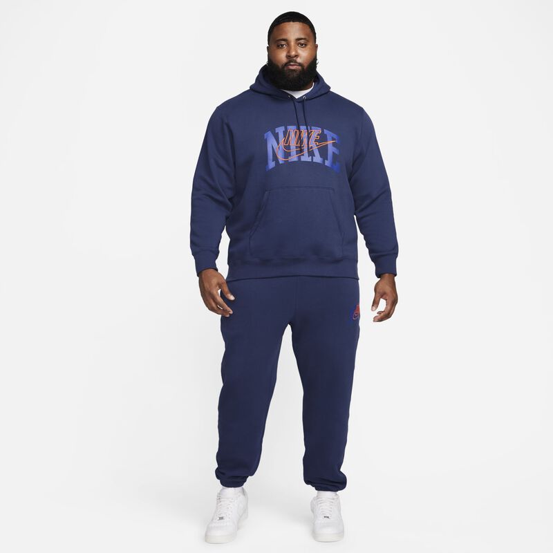 Nike Club Fleece, Azul Medianoche/Naranja de Seguridad, hi-res