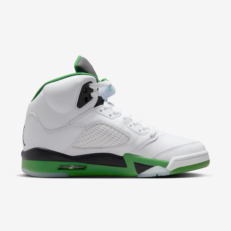 Air Jordan 5 Retro, Blanco/Negro/Azul Hielo/Verde Suerte, hi-res