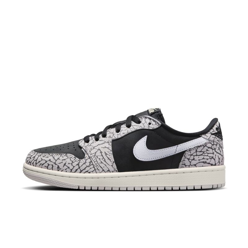 Air Jordan 1 Low OG, Negro/Gris técnico/Blanco/Muselina, hi-res