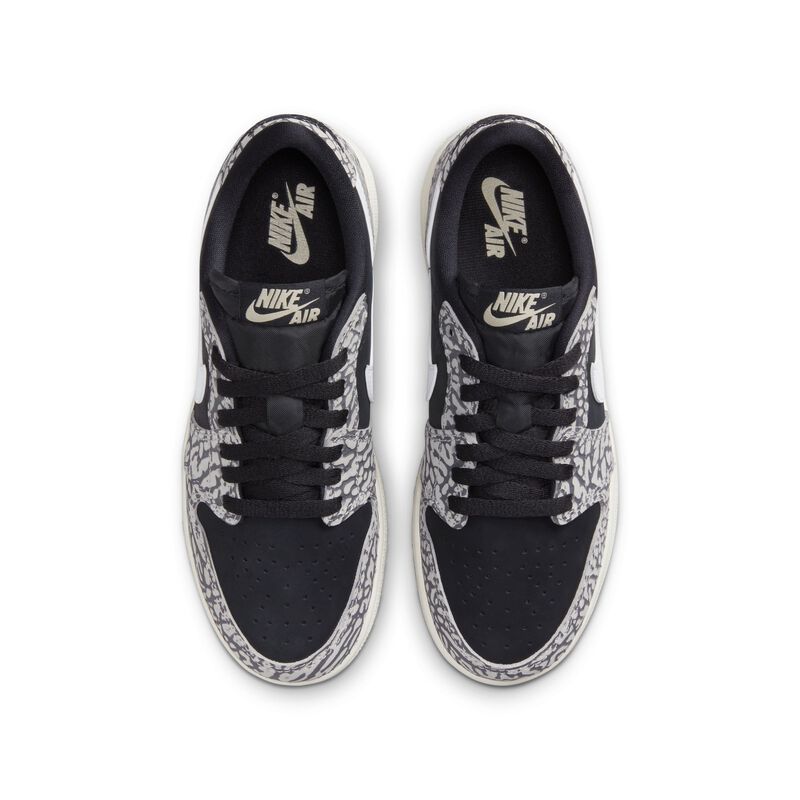 Air Jordan 1 Low OG, Negro/Gris tecnológico/Blanco/Muselina, hi-res