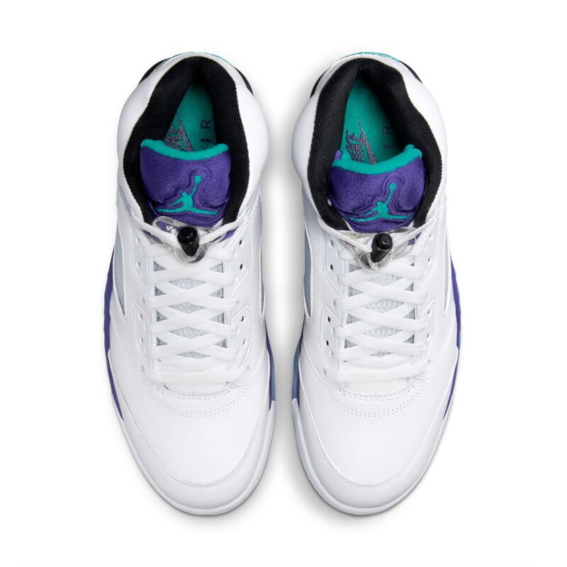 Air Jordan 5 Retro Grape, Blanco/Nueva Esmeralda-Uva Hielo-Negro, hi-res