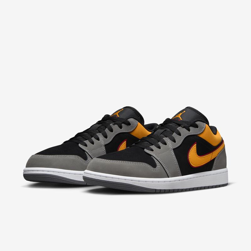 Air Jordan 1 Low SE, Negro/Grafito claro/Rojo cardenal/Naranja vivo, hi-res