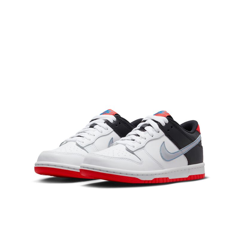 Nike Dunk Low, Blanco/Carmesí claro/Azul foto claro/Gris lobo, hi-res