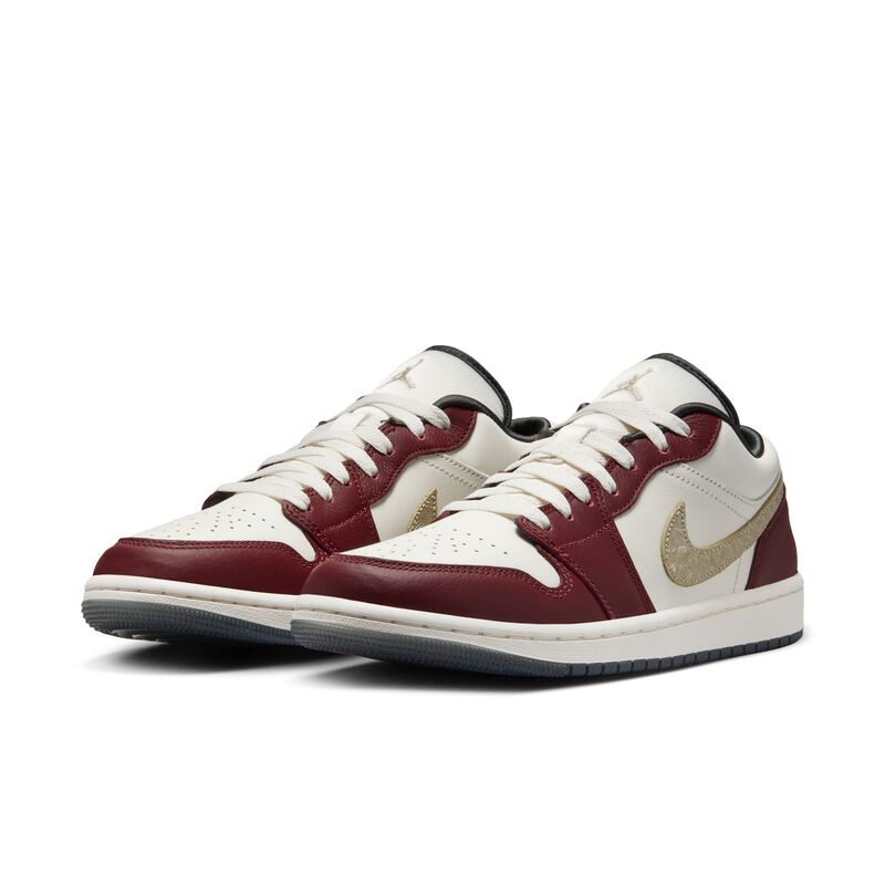 Air Jordan 1 Low SE Chinese New Year, Vela/Rojo oscuro de equipo/Gris ahumado oscuro/Oro metálico en grano, hi-res