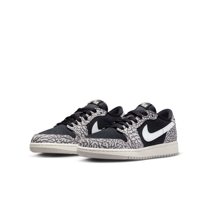 Air Jordan 1 Low OG, Negro/Gris tecnológico/Blanco/Muselina, hi-res