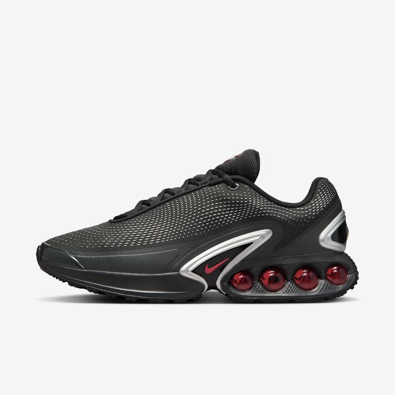 Nike Air Max Dn, Negro/Negro/Plata Metalizado/Rojo Universitario, hi-res