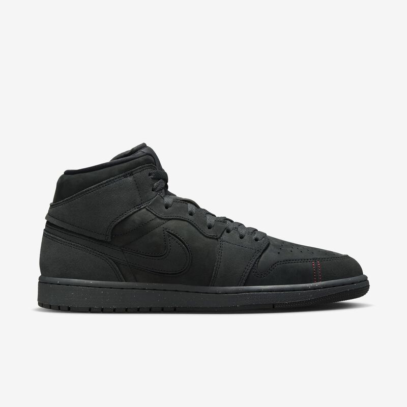 Air Jordan 1 Mid SE Craft, Gris ahumado oscuro/Negro-Rojo Varsity, hi-res