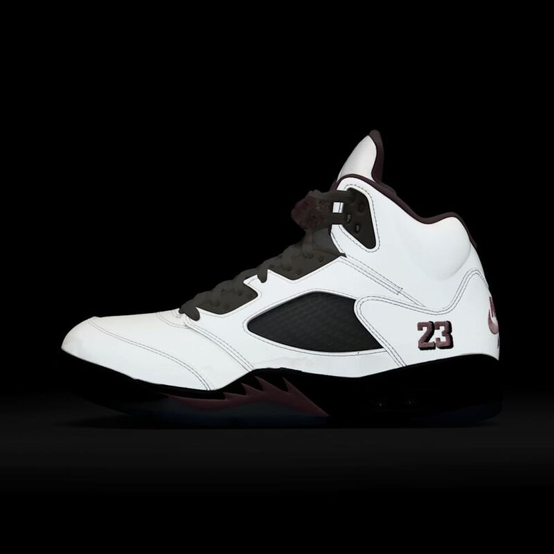 Air Jordan 5 Retro, Blanco/Negro/Rosa suave medio, hi-res