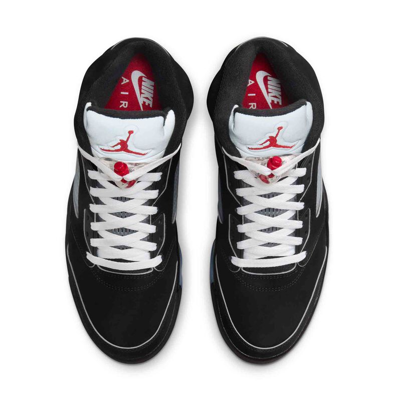 Air Jordan 5 Retro, Negro/Plata Metalizado/Rojo Fuego/Blanco, hi-res