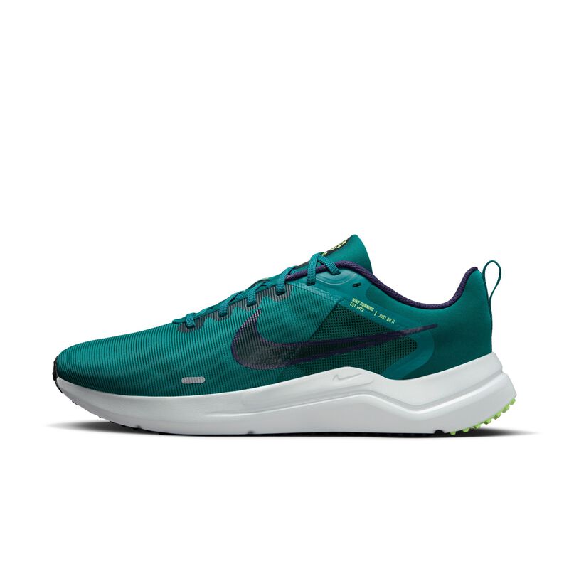 Nike Downshifter 12, Verde azulado geoda/Tinta violeta/Explosión lima/Negro, hi-res