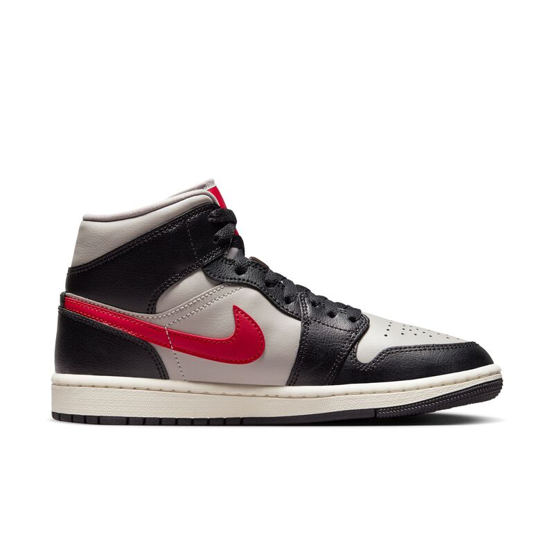 Air Jordan 1 Mid, Negro/Gris universitario/Vela/Rojo gimnasio, hi-res