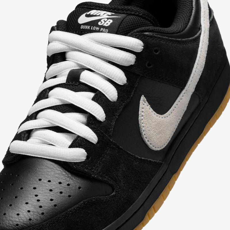 Nike SB Dunk Low Pro, Negro/Negro/Marrón Claro Goma/Blanco, hi-res