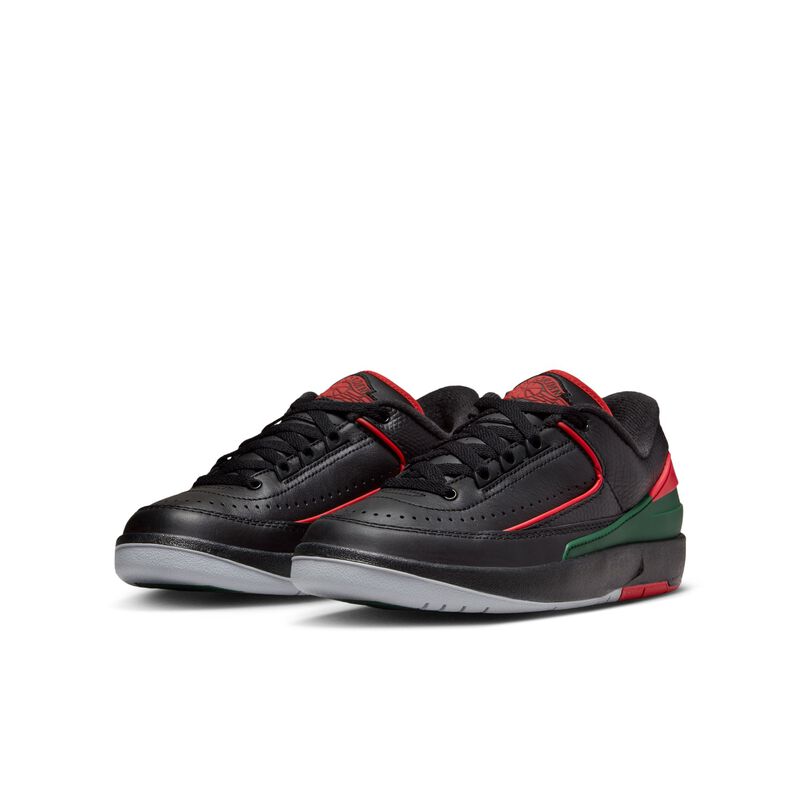 Air Jordan 2 Retro Low, Negro/Abeto/Gris cemento/Rojo pasión, hi-res