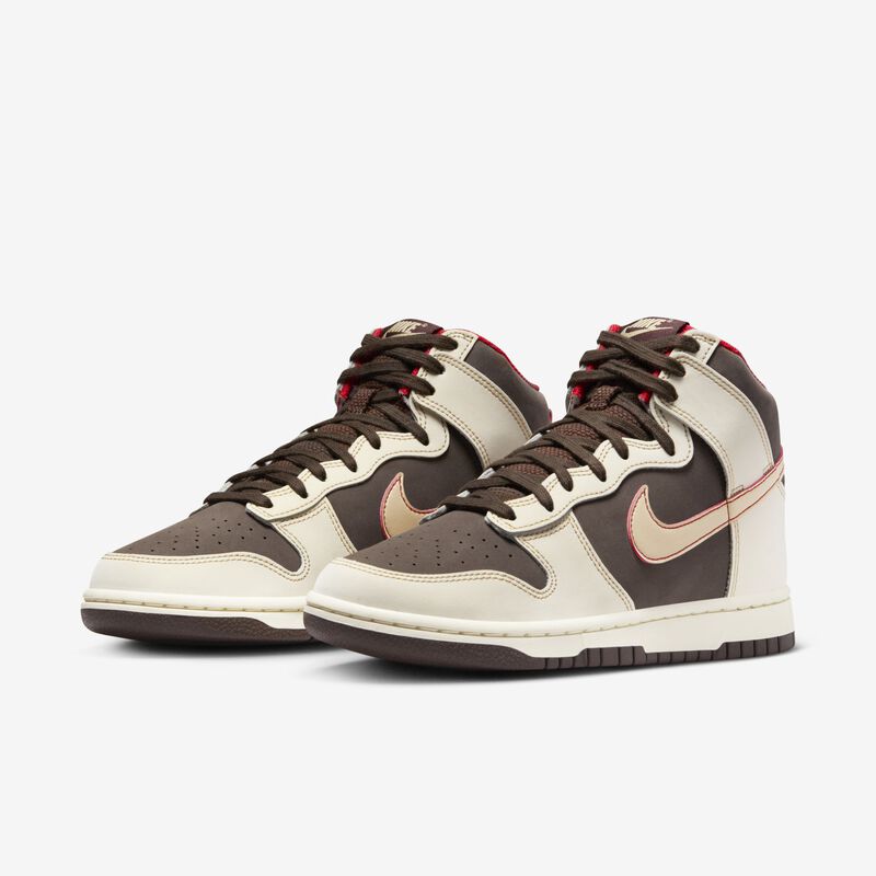 Nike Dunk High Retro SE, Marrón barroco/Leche de coco/Rojo místico/Sésamo, hi-res