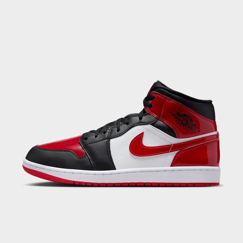Air Jordan 1 Mid Se, Negro/Varsity Rojo-Blanco, hi-res