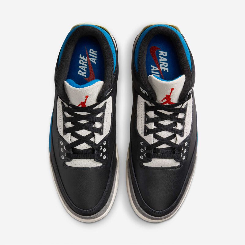 Air Jordan 3 Retro, Negro/Gris neutro/Azul militar/Chile Rojo, hi-res