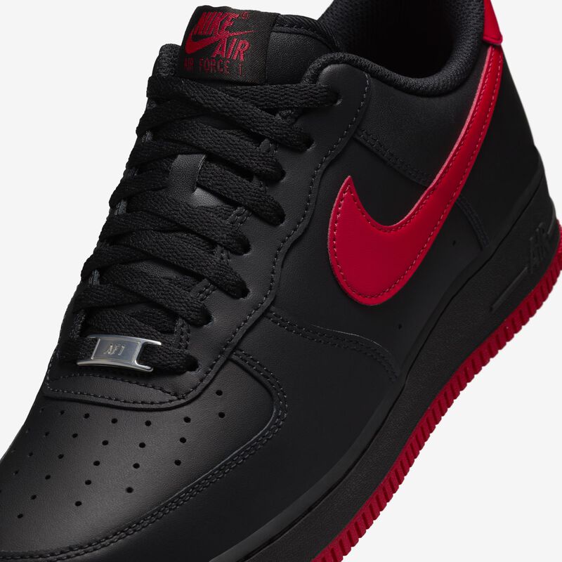 Nike Air Force 1 '07, Negro/Rojo Universitario-Negro, hi-res