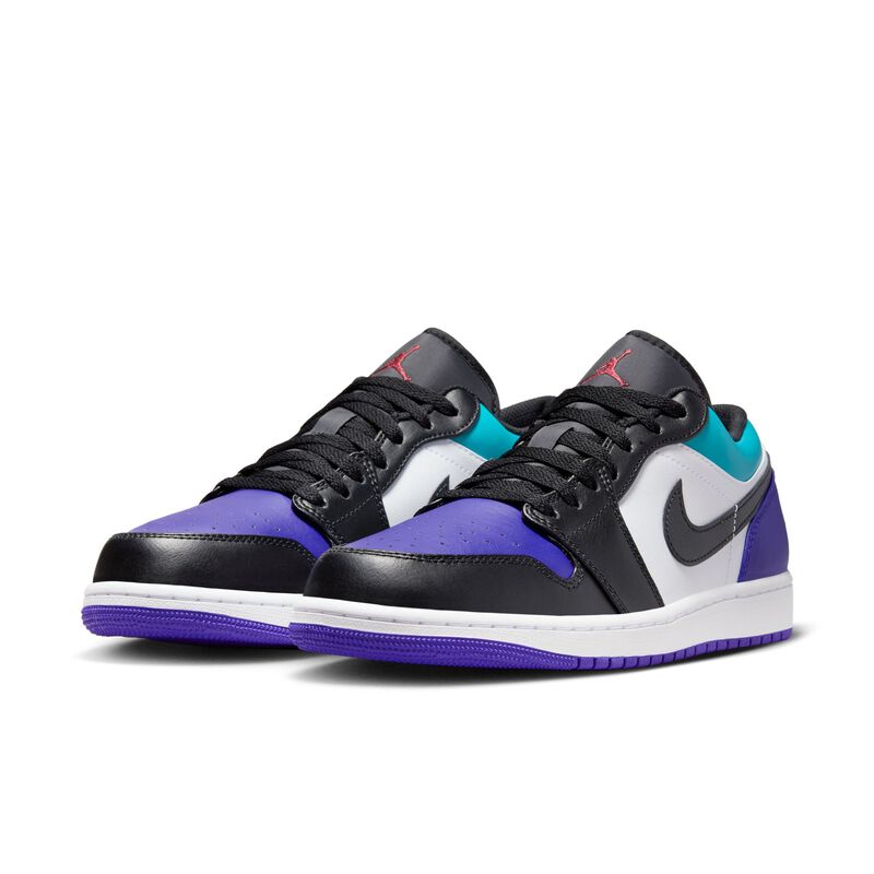 Air Jordan 1 Low, Blanco/Concordia brillante/Aguamarina/Negro, hi-res
