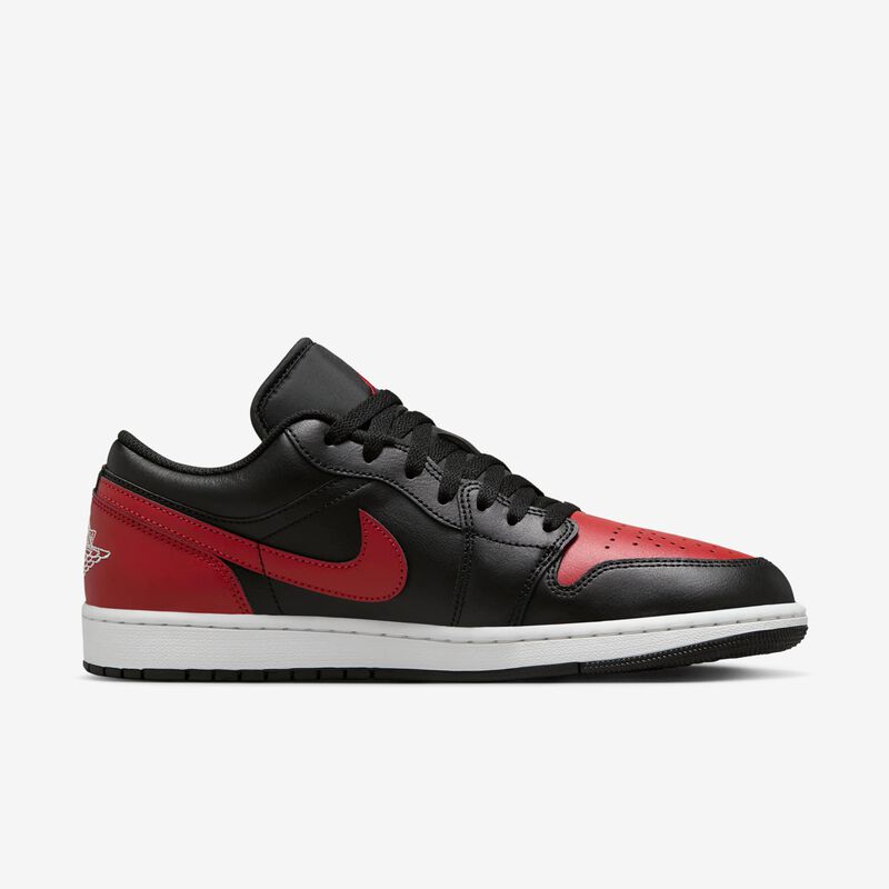 Air Jordan 1 Low, Negro/Blanco Cumbre/Rojo Universitario, hi-res