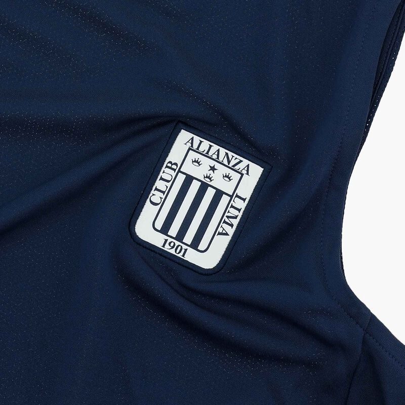 Nike Polo Sin Mangas Hombre Alianza Lima 2026, Azul Marino Medianoche/Ala Plateada/(Blanco), hi-res
