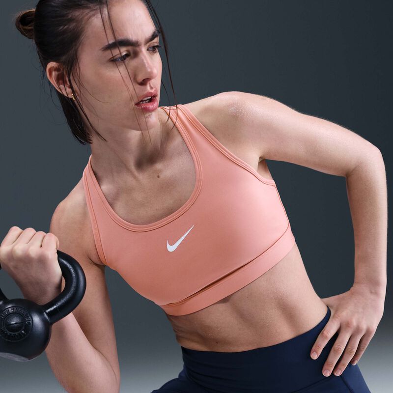 Nike Swoosh Medium Support, Rosa Óxido/Blanco, hi-res
