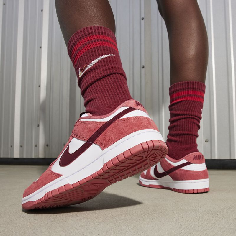 Nike Dunk Low, Blanco/Adobe/Rojo Dragón/Rojo del Equipo, hi-res
