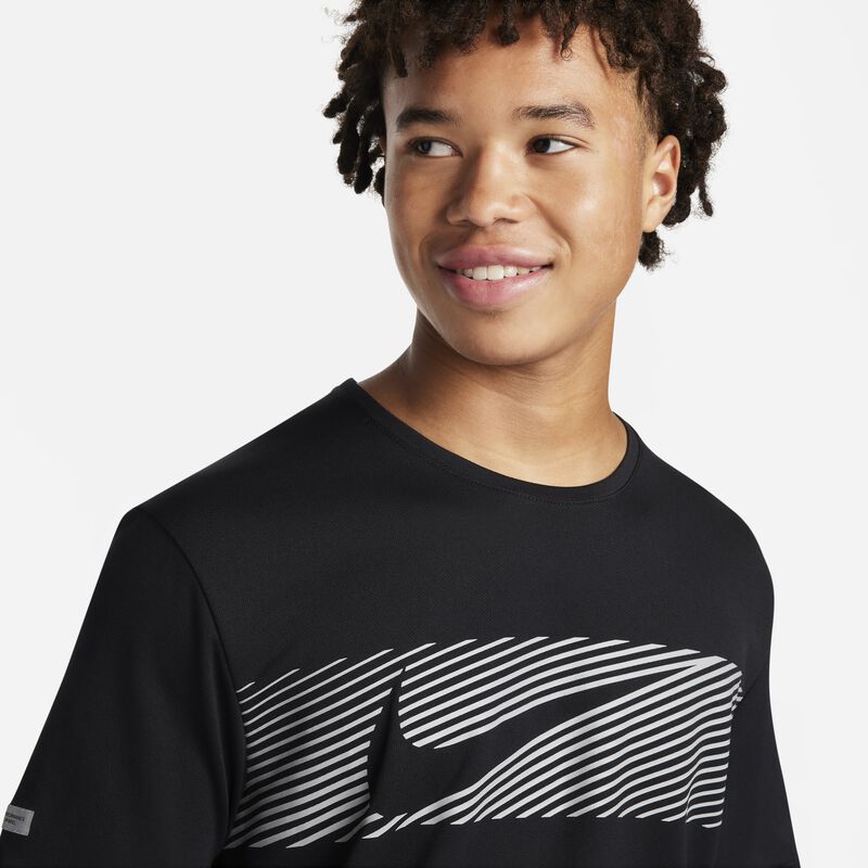 Nike Miler Flash, Negro/Plata Reflectante, hi-res