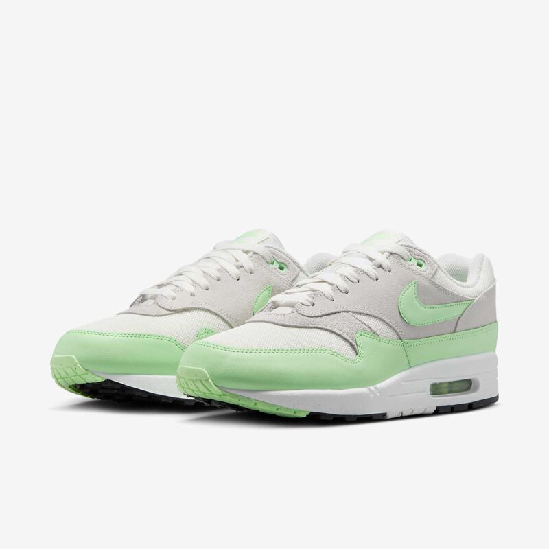 Nike Air Max 1 Essential, Blanco Cumbre/Polvo Fotón/Negro/Verde Vapor, hi-res