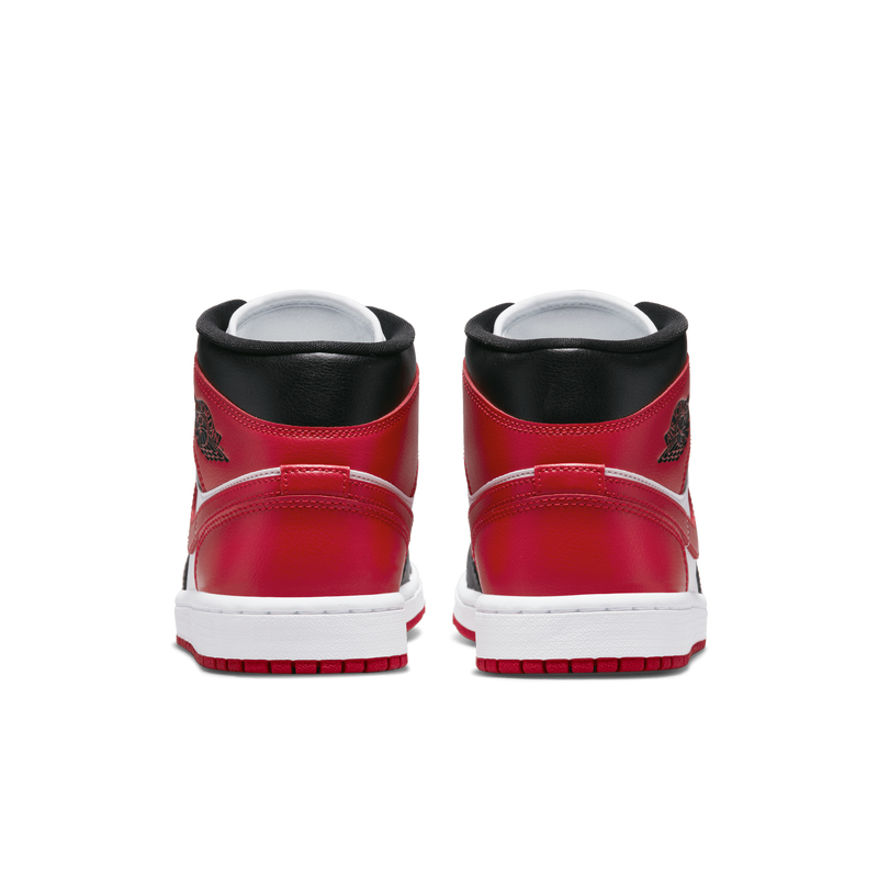 Air Jordan 1 Mid, Negro/Blanco/Rojo gimnasio, hi-res